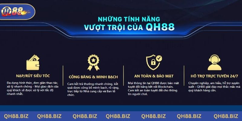 4 tính năng vượt trội tại nền tảng giải trí QH88